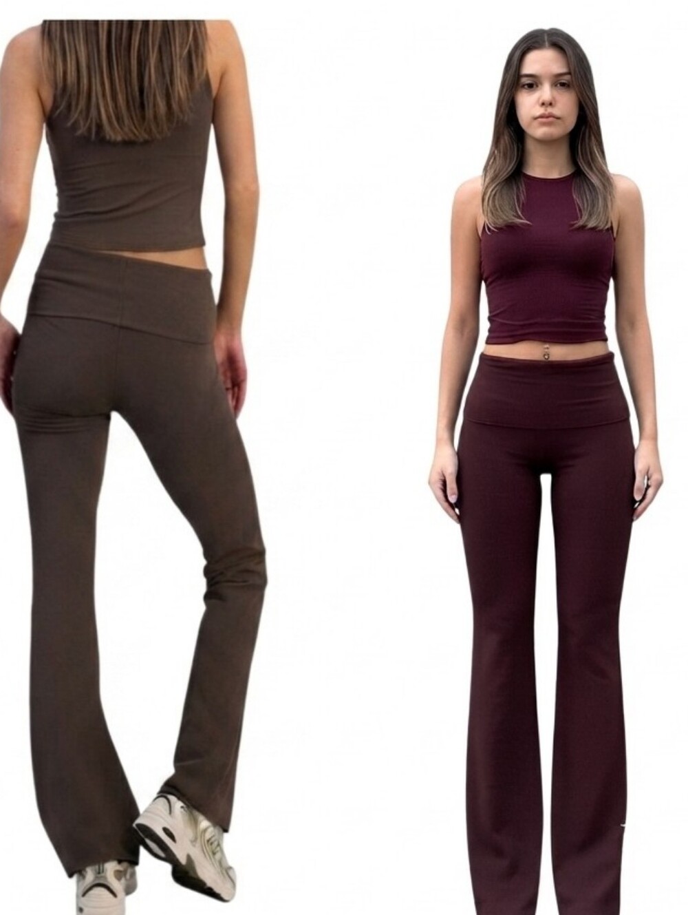 Y2k Bundle 2 Pairs Womens Foldover Yoga Pants Size Large Extra Large